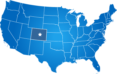 USA Map with star on Colorado